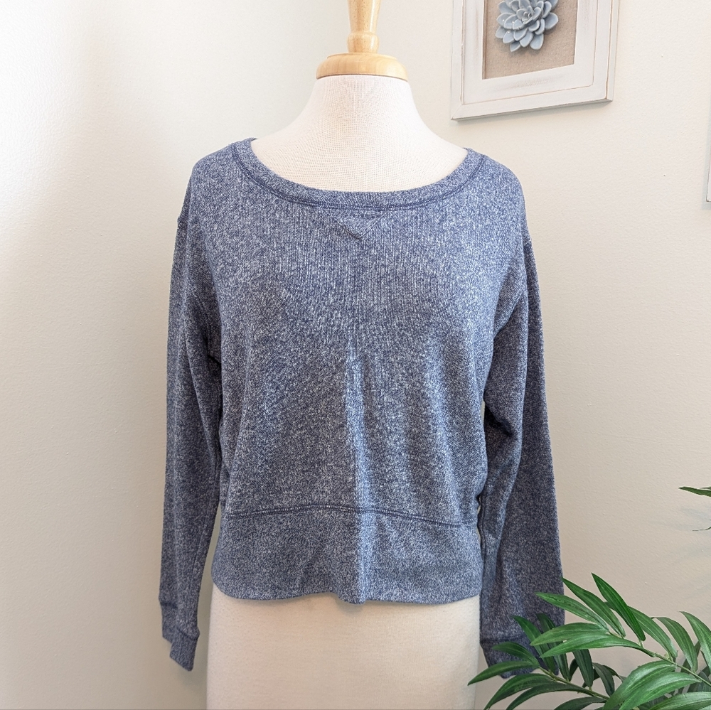 Victoria's Secret Crop Sweatshirt Blue Large